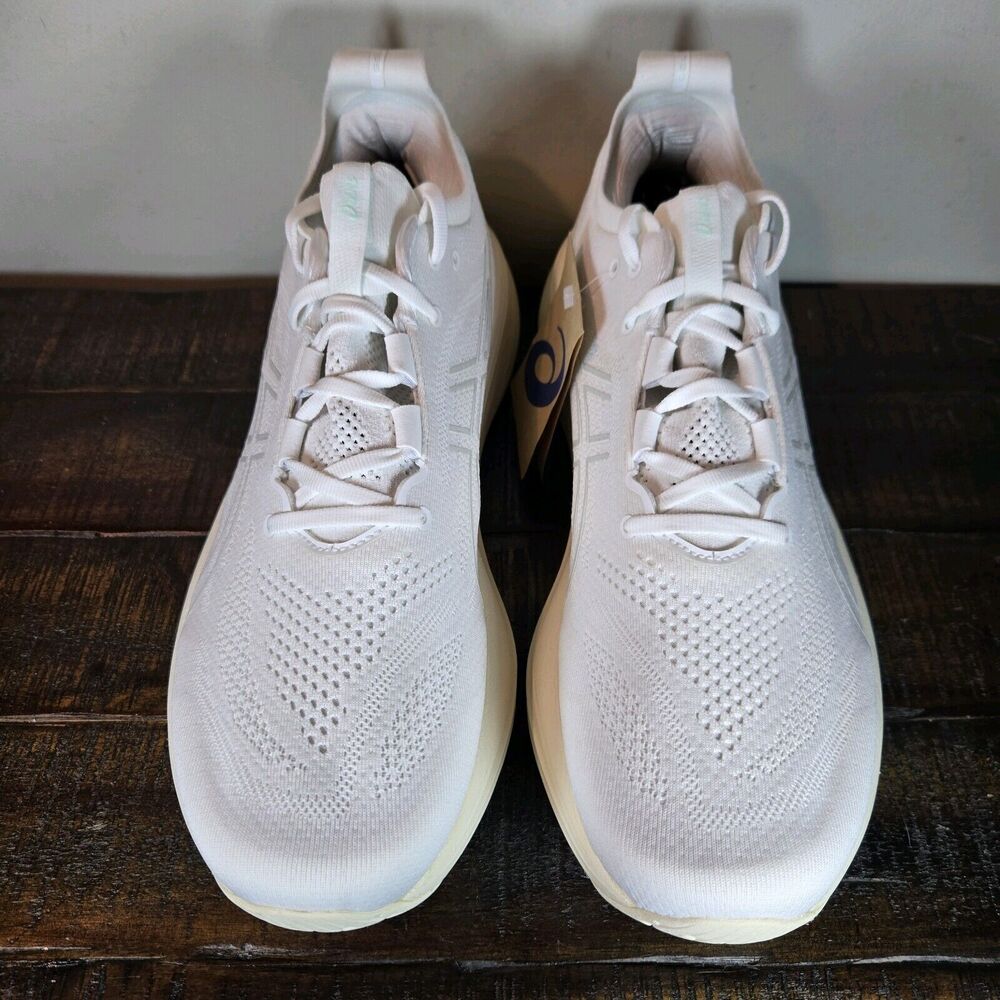 NEW Asics Gel Nimbus 26 Mens Size 11 Running Shoes White Cream 1011B794 - Picture 2 of 12